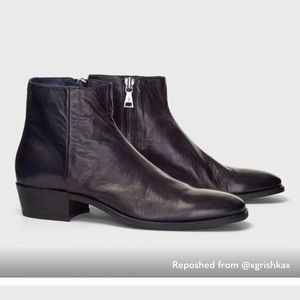 Blue leather John varvatos boots